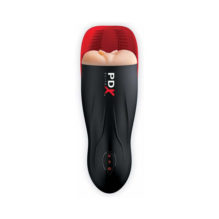 PDX Elite Fuck-O-Matic Rechargeable Vibrating Suction Stroker With Ball Cradle