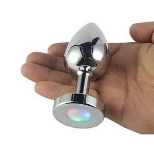 Ple'sur 3-Setting LED Light-Up Metal Anal Plug Small