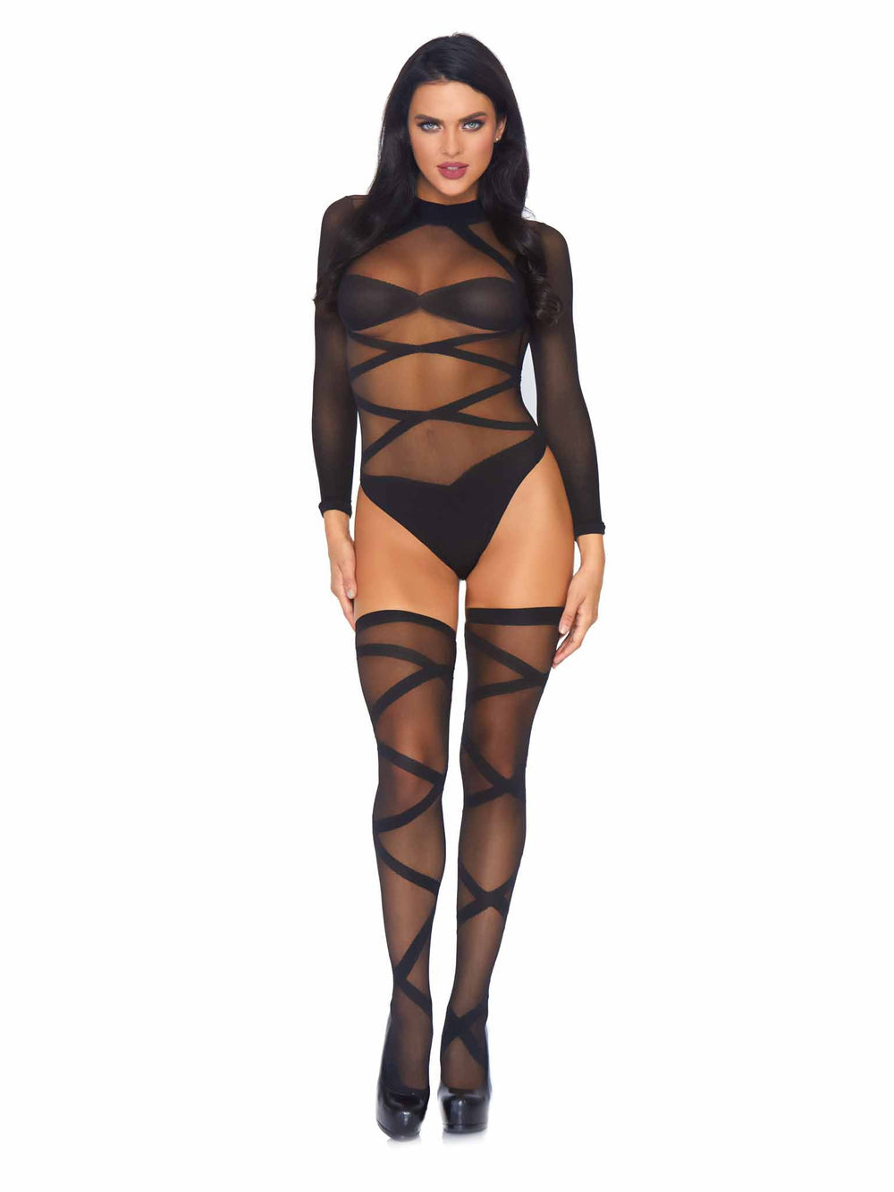 Truth Or Dare Bodysuit And Thigh Highs Set